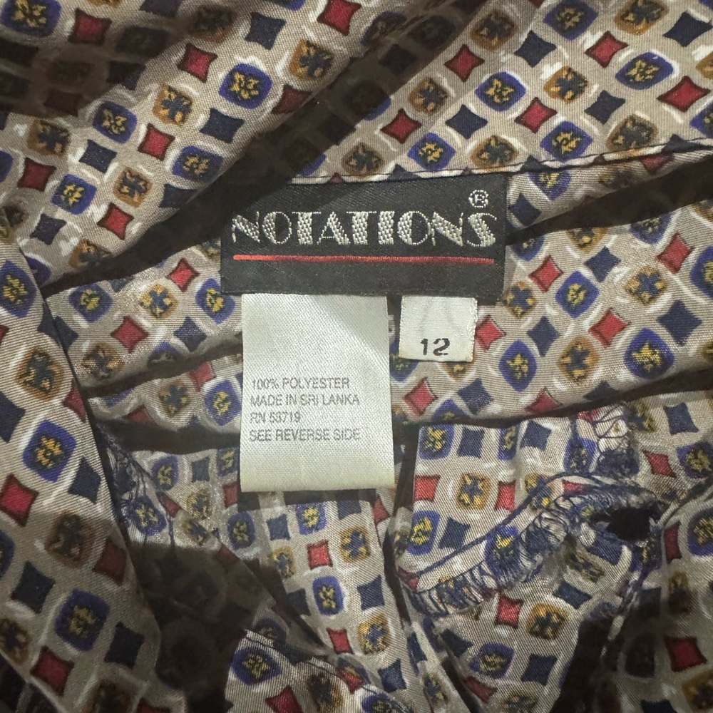 1980s Notations Geometric Pattern Embellished Nec… - image 6